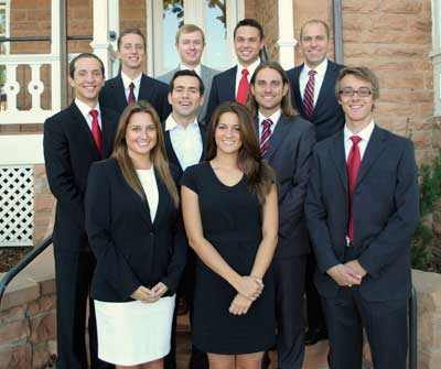 Utah Entrepreneur Series student managers pose at the Lassonde House. 2012-2013